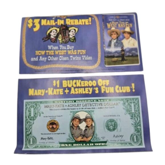 How the West Was Fun VHS 1994 Mary-Kate Olsen Ashley Olsen w/Original Insert - Picture 9 of 9